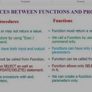 Differences Between Stored Procedure And Functions In Sql شرح روعة