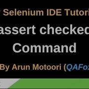 New Selenium IDE Part 38 Assert Checked Command