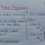 Python Method Overriding Learn Coding