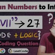 Roman Numbers To Integer Leetcode Java Solution