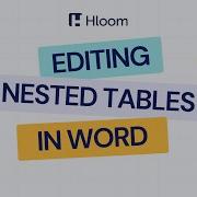 Editing Nested Tables In Word