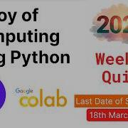 NPTEL Радость вычислений с использованием Python ответы на тест 8 й недели 2026 года с доказ