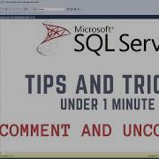 Great Trick To Comment And Uncomment In SQL SERVER MANAGEMENT STUDIO SQL Sqlserver Database