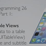 IOS Programming 26 Table Views Populating Table View With Data