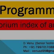 Equilibrium Index Of An Array
