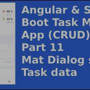 Angular Spring Boot Task Mgt App CRUD Part 11 Mat Dialog Show Task Data