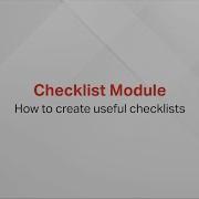 QuickSeries Checklist Module Tutorial