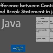 Difference Between Continue And Break Statement In Java