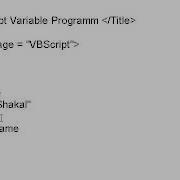 VBScript And Variables