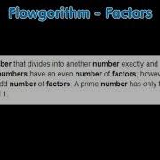 Flowgorithm Factors