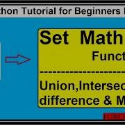 Set Math Operations Union Intersection Difference Python Tutorial For Beginners In Hindi 21