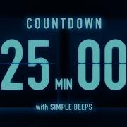 25 Minutes Countdown Timer Flip Clock With Simple Beeps
