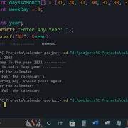 Our CSE 100 Project Calendar Using C Program
