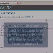 JQUERY Tutorial JQuery Blur Method