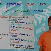 Difference Between Valid And Invalid Examples Of Variable Names