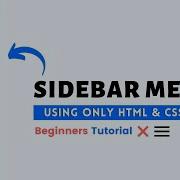 Sidebar Menu Using Only HTML And CSS Sidebar Design CSS