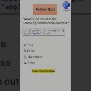 Python Quiz On Membership Operator Part 48 Shorts