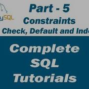 SQL Tutorials Check Default And Index Constraints 5