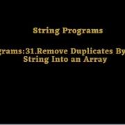 Java Programs 31 Remove Duplicates By Coverting String Into An Array