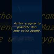 A Python Program To Generate Random Maze At Each Run Pygame