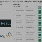 React JS Python Flask REST API CRUD Create Read Update And Delete Axios Mysql