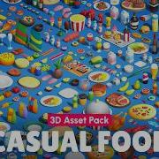Casual Food 3D Low Poly Asset Pack For Games Ithappy