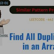 Find All Duplicates In An Array Clean Easy Leetcode 442 CodestorywithMIK