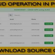 CRUD Operation In PHP MySQL Create Read Update Delete In Php Mysql PHP CRUD Operation Source Code