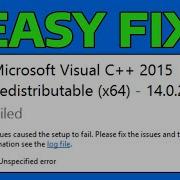 How To Fix Microsoft Visual C 2015 Redistributable Setup Failed Unexpected Error 0x80004005