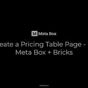Create A Pricing Table Page P2 Meta Box Bricks Meta Box Tutorial