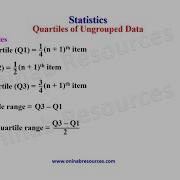 Statistics Quartiles Of Ungrouped Data