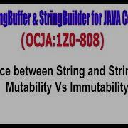 OCJA 1Z0 808 Difference Between String And StringBuffer Mutability Vs Immutability