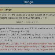 Null Spaces And Ranges