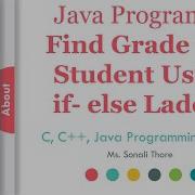 Java Program To Find Grade Of A Student Using If Else Ladder SonaliThore LLAGT LLAGT