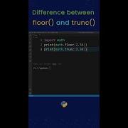 What Is The Difference Between Trunc And Floor Function In Python Shorts