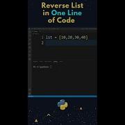 One Line Of Code To Reverse A List In Python Shorts