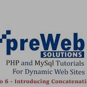 PHP And MYSQL Tutorials For Dynamic Websites Introducing Concatenation Strings