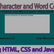 Live Character And Word Counter Using HTML CSS And JavaScript Free Source Code