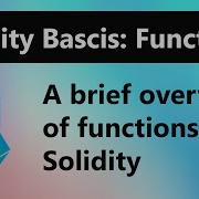 Solidity Tutorial Basics Functions