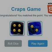 Craps Game Web Application Using HTML CSS And JavaScript