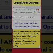 7 Logical AND Operator Logical Operators Python Coding