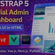 Шаблон административной панели на основе Bootstrap 5 Material Design HTML Angular Vue Js