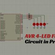How To Build A 4 LED Flasher Circuit With ATMEGA16 AVR In Proteus Step By Step Tutorial