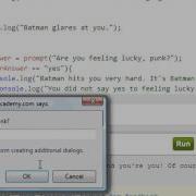 Codecademy JavaScript Lessons 1 Choosing Your Own Adventure