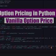 Option Pricing In Python OOP 1 Vanilla Option Price