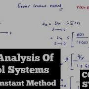 Error Analysis Of Control Systems Error Constant Method Basic Concepts Control Systems