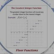 Greatest Integer Functions Floor Functions