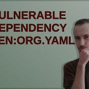 Vulnerable Dependency Maven Org Yaml Snakeyaml