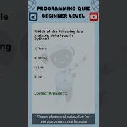 Programming Quiz Beginner Level Python AI Machine Learning Data Science Coding Gen AI