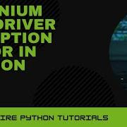 Selenium Webdriver Exception Error Quickfire Python Tutorials